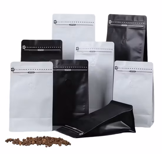 Custom Quad Seal Bag and Flat Bottom Pouch with Zipper for Food Manufacturers