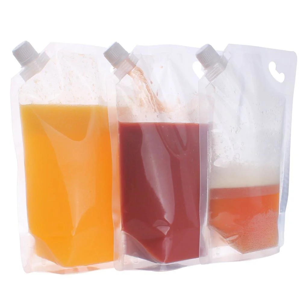 50 Ml - 2100 Ml Fully Transparent Plastic Spout Drinking Water Juice Spout Pouch Bag High Quality Matte Surface Aluminum Foil Stand up Body Scrub Spout Pouch