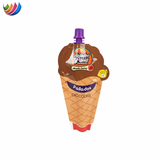 Custom Printing Jelly Juice Bag Plastic Packaging Spout Chocolate Liquid Pouch
