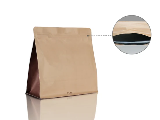500 grammes sachets à fond plat écrous sacs d'emballage papier kraft brun avec fenêtre transparente