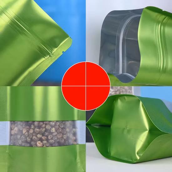 Sac de fermeture à glissière Transparent sous vide en papier d'aluminium à fond plat personnalisé pochette en plastique transparent avec fermeture à glissière pour l'emballage alimentaire
