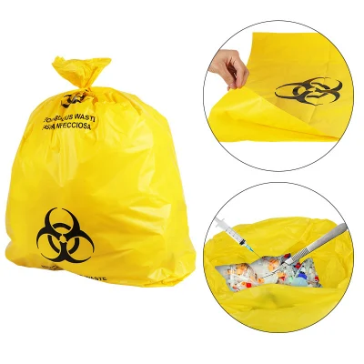 Vente en gros de haute qualité prévention Biohazard sac de déchets médicaux infectieux sac à gousset latéral PE thermoscellage biodégradable