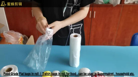 Grand sac en plastique de produit de petit pain pour des sacs d'épicerie de casse-croûte de boulangerie de fruits et légumes