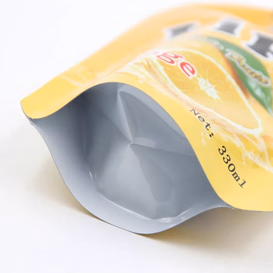 Jus de papier d'aluminium liquide en plastique transparent/boissons/purée/sac de lait pochette debout avec bec Doypack