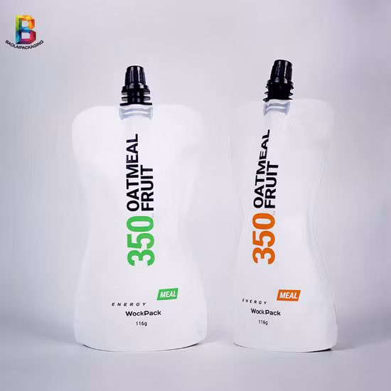 Stock 200ml clair Transparent Stand up Mylar sac pochette avec bec pour boissons liquides paquet jus eau emballage d'eau