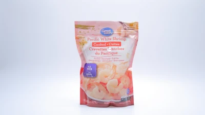 Emballage debout pour crevettes blanches congelées Great Value