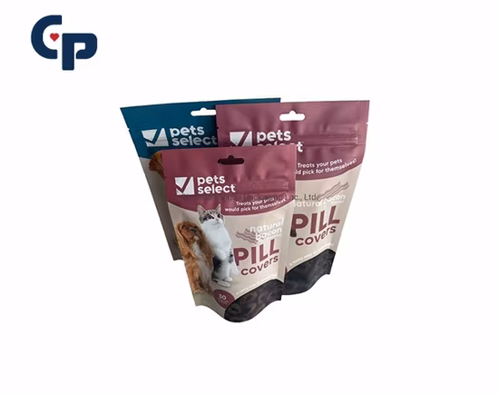 Pochette à fond plat de sac d'emballage transparent mat personnalisé pour grignotines avec fermeture à glissière