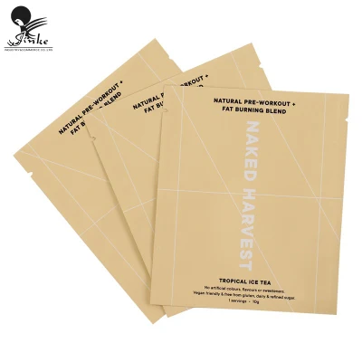 Thermoscellage mat 3 côté joint masque facial feuille emballage papier kraft papier d'aluminium sachet laminé sac d'emballage cosmétique